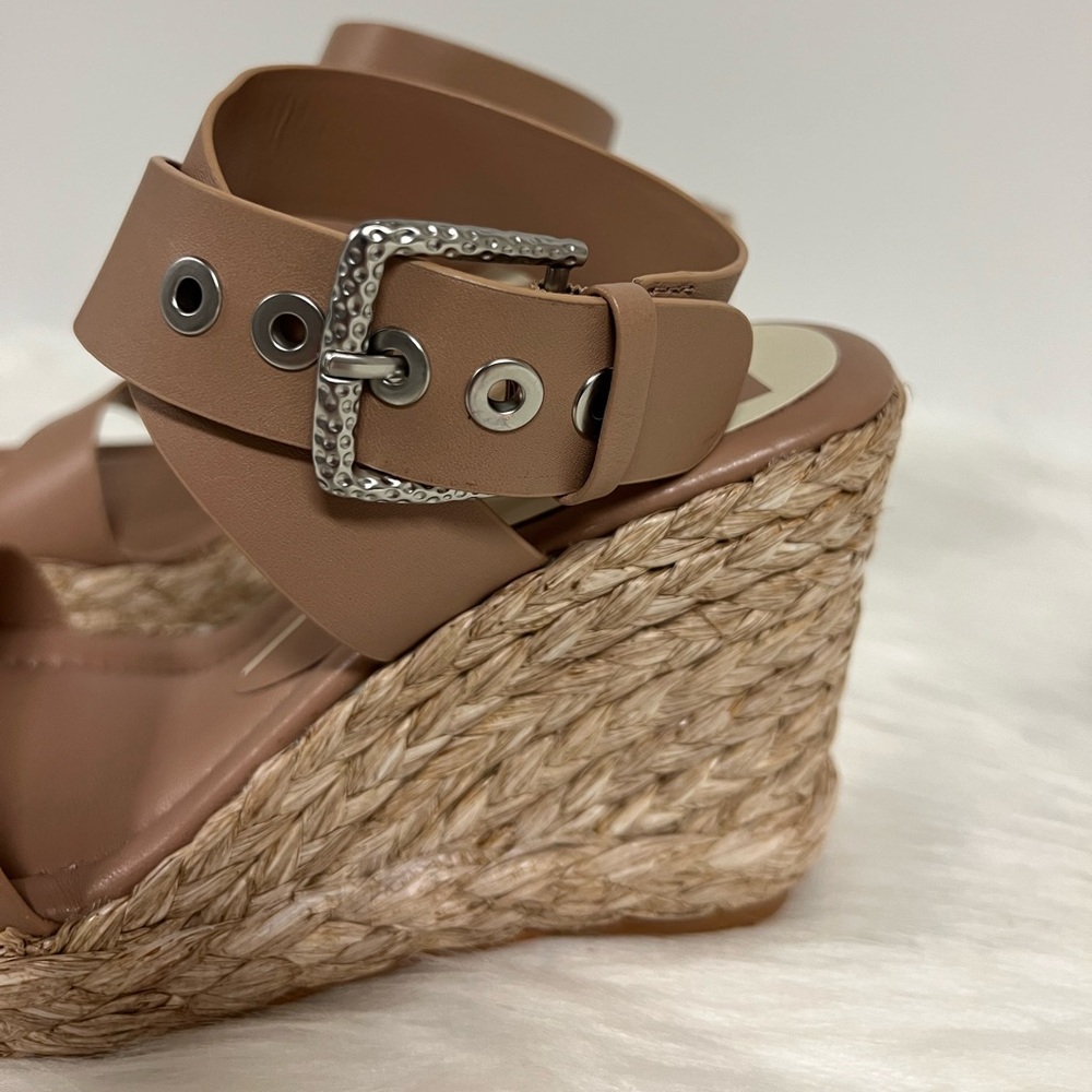 Dolce Vita Aldona Braided Raffia Ankle Strap Wedge Sandal Belgium Sweet - Picture 7 of 15